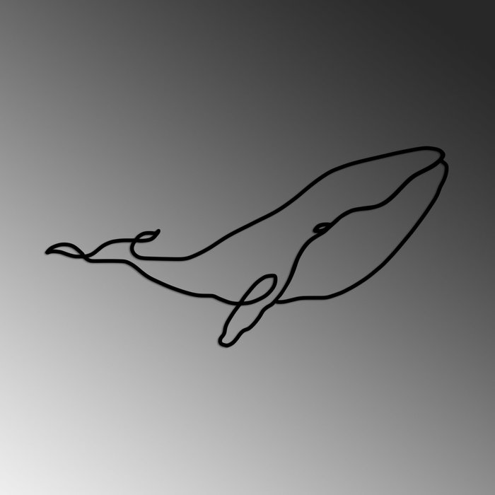 Wallity Escultura de Pared Whale - M Negro